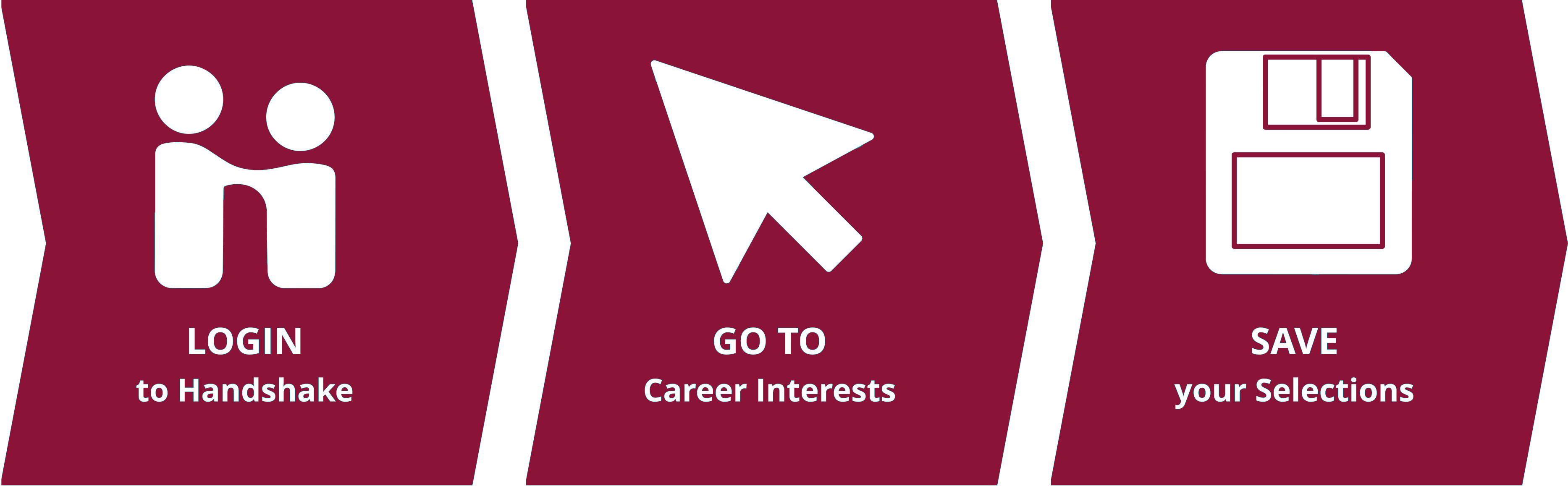 Login to Handshake, Go to Career Interests, Save Your Selections