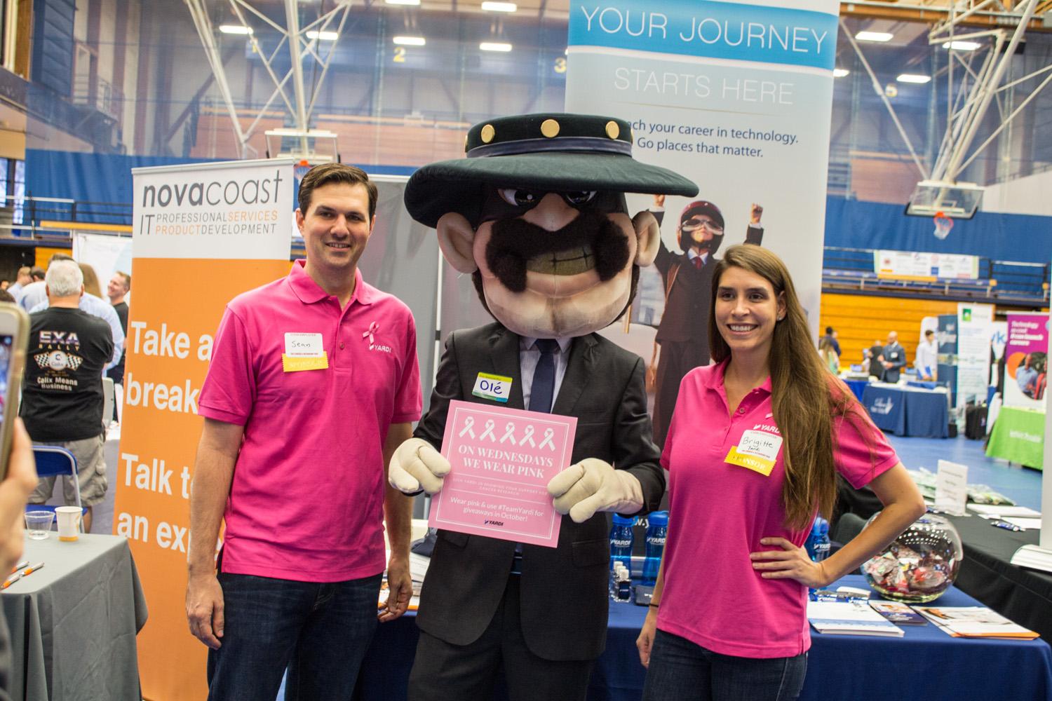 ole posing with two recruiters