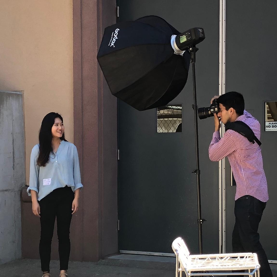 UCSB student taking professional photo for LinkedIn