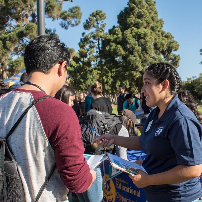 photo of UCSB students discussing organizations for extracirriculars