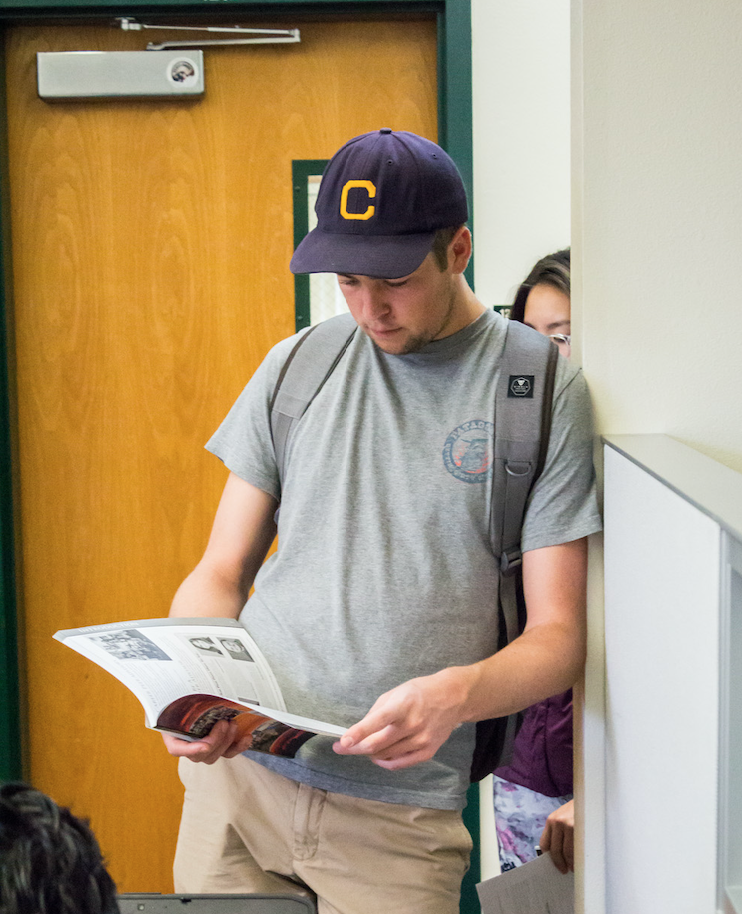 photo of student reading for majors and beyond at UCSB